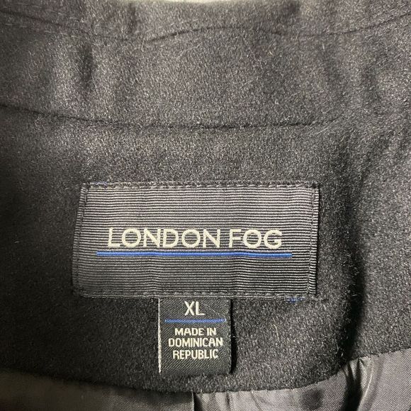 London Fog Women's Wool Blend Pea Coat Size XL Black Lined Single Button Front - Picture 3 of 9
